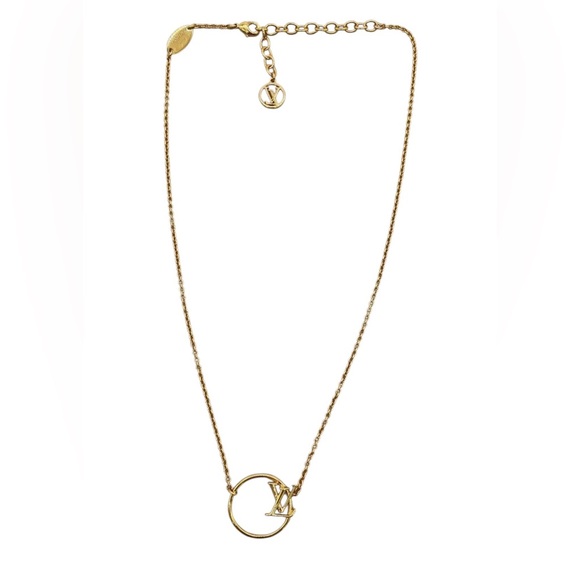 ✨🛍️ Louis Vuitton Gold-Plated Collier LV Eclipse Necklace - Picture 2 of 8
